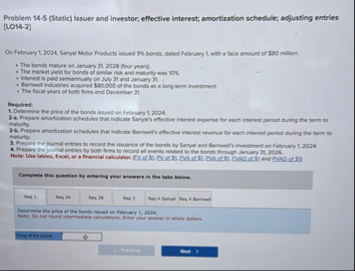 Problem 1 4 . 5 ( Static ) issuer and investor;