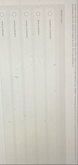 acclmation the new member extibits at work. This