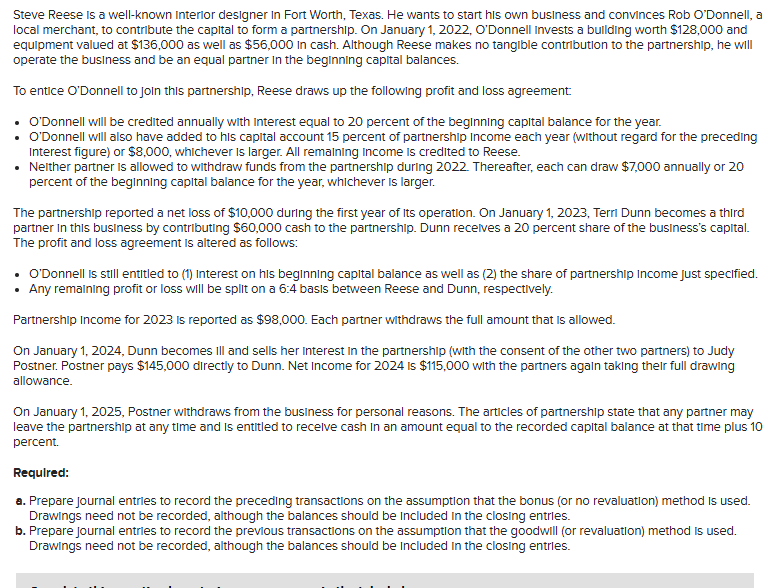 please complete the missing entries for part B