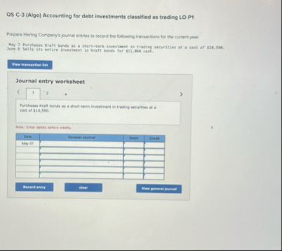 ( 2 HV ) OS C - 3 ( Algo ) Accounting for debt