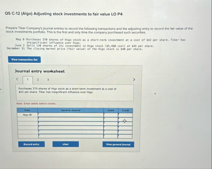 ( 1 2 HV ) OS C - 1 2 ( Algo ) Adjusting stock