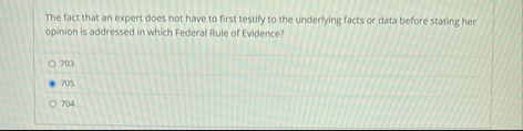The fact that an expert does not have to first