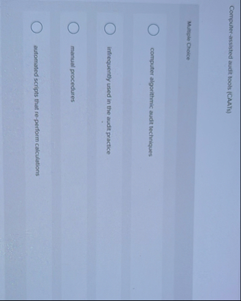 Computer - assisted audit tools ( CAATs )