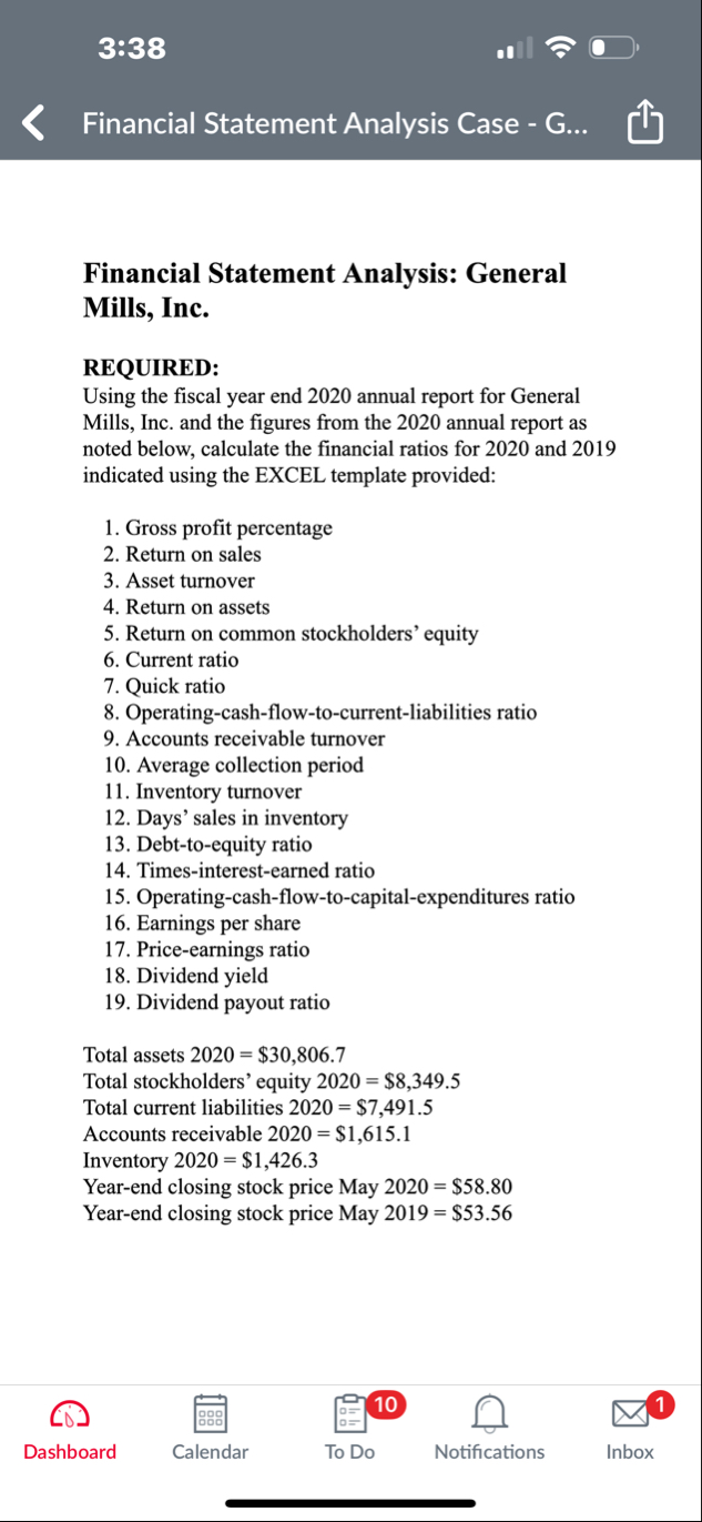 3 : 3 8 Financial Statement Analysis Case - G . .