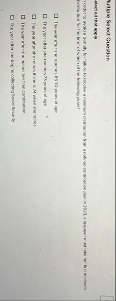 hultiple Select Question elect all that apply h