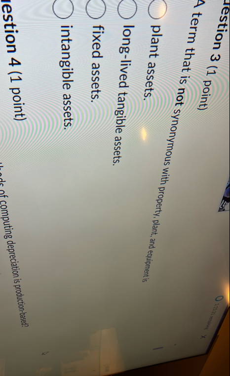 restion 3 ( 1 point ) A term that is not