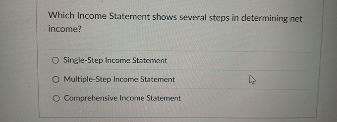 Which Income Statement shows several steps in