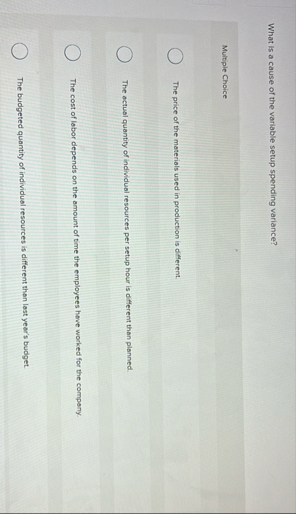 What is a cause of the variable setup spending