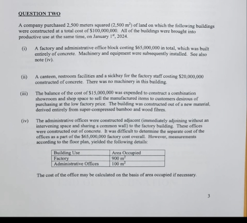 QUESTION TWO A company purchased 2 , 5 0 0 meters