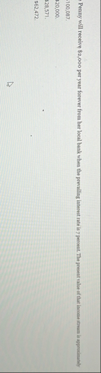 Penny will receive $ 2 , 0 0 0 per year forever