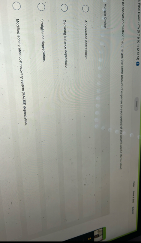 A: Final Exam - Ch ( 6 7 9 1 0 1 1 1 2 1 3 1 4 )