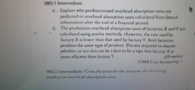IMS . 1 Intermediate. a - Explain why