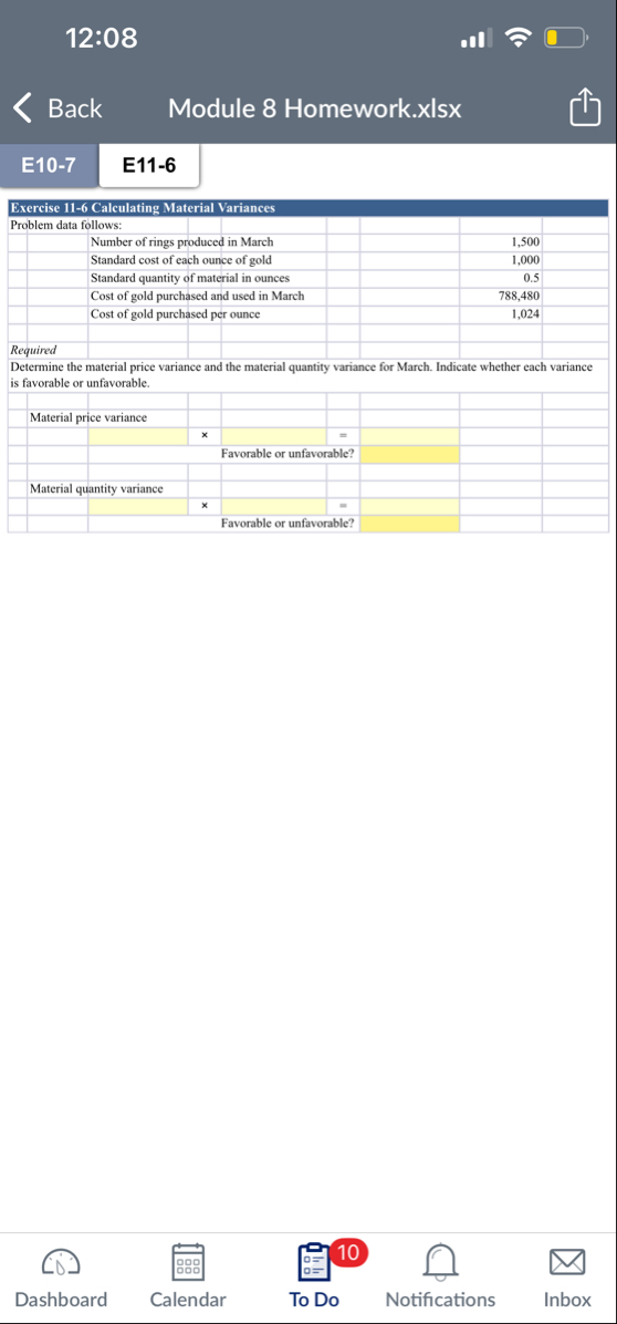 1 2 : 0 8 Back Module 8 Homework.xlsx E 1 0 - 7 E