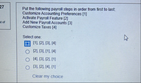 2 7 Put the following payroll steps in order from