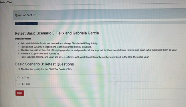 Fasic - Test Question 5 of 3 1 Retest Basic