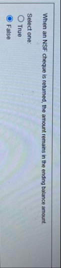 When an NSF cheque is returned, the amount