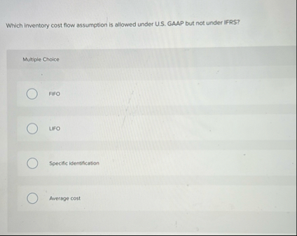 Which inventory cost flow assumption is allowed