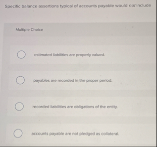 Specific balance assertions typical of accounts