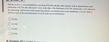 Barbara seccives a current distribution