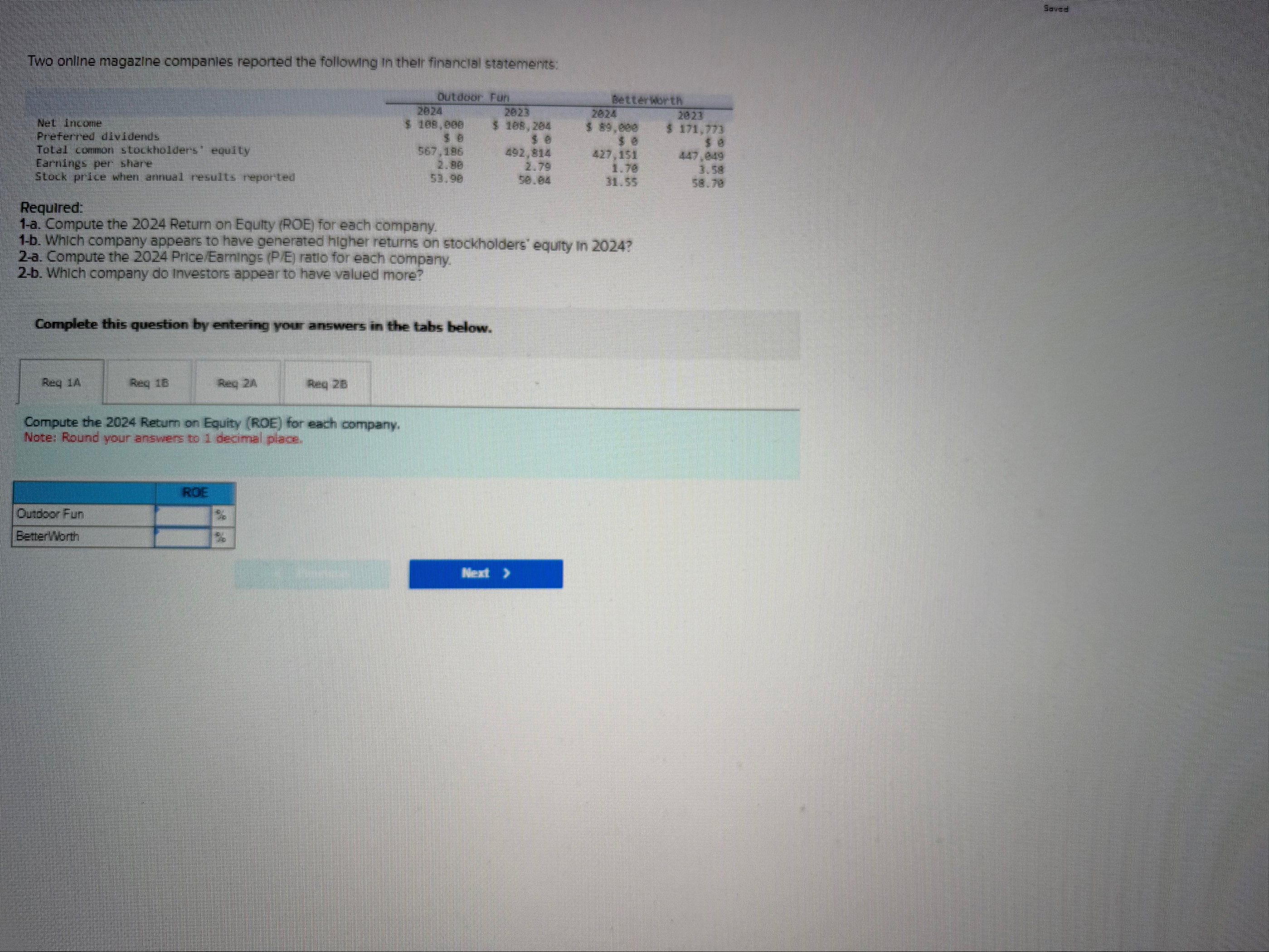 Compute the 2 0 2 4 Return on Equity ( ROE ) for