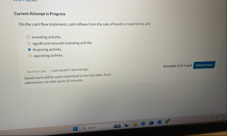 Current Attempt in Progress On the cash flow