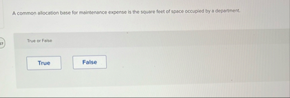A common allocation base for maimenance eapense