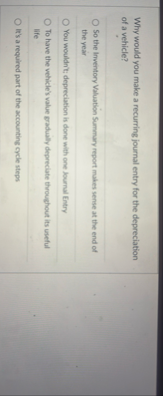 Why would you make a recurring journal entry for