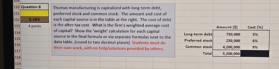 \ table [ [ 1 1 0 , Question 8 ] , [ , ] , [ 1 1