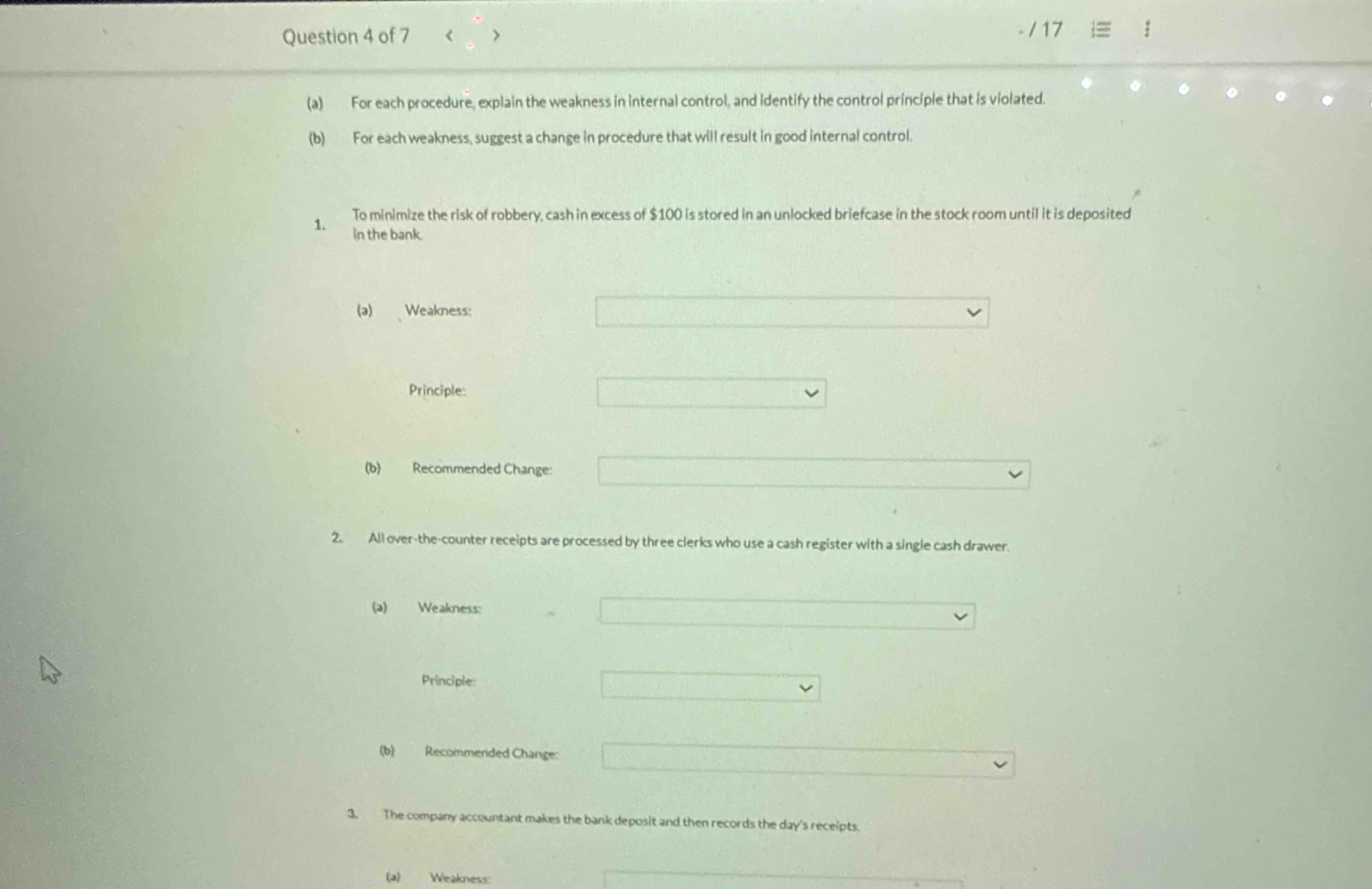Question 4 of 7 ( a ) For each procedure, explain