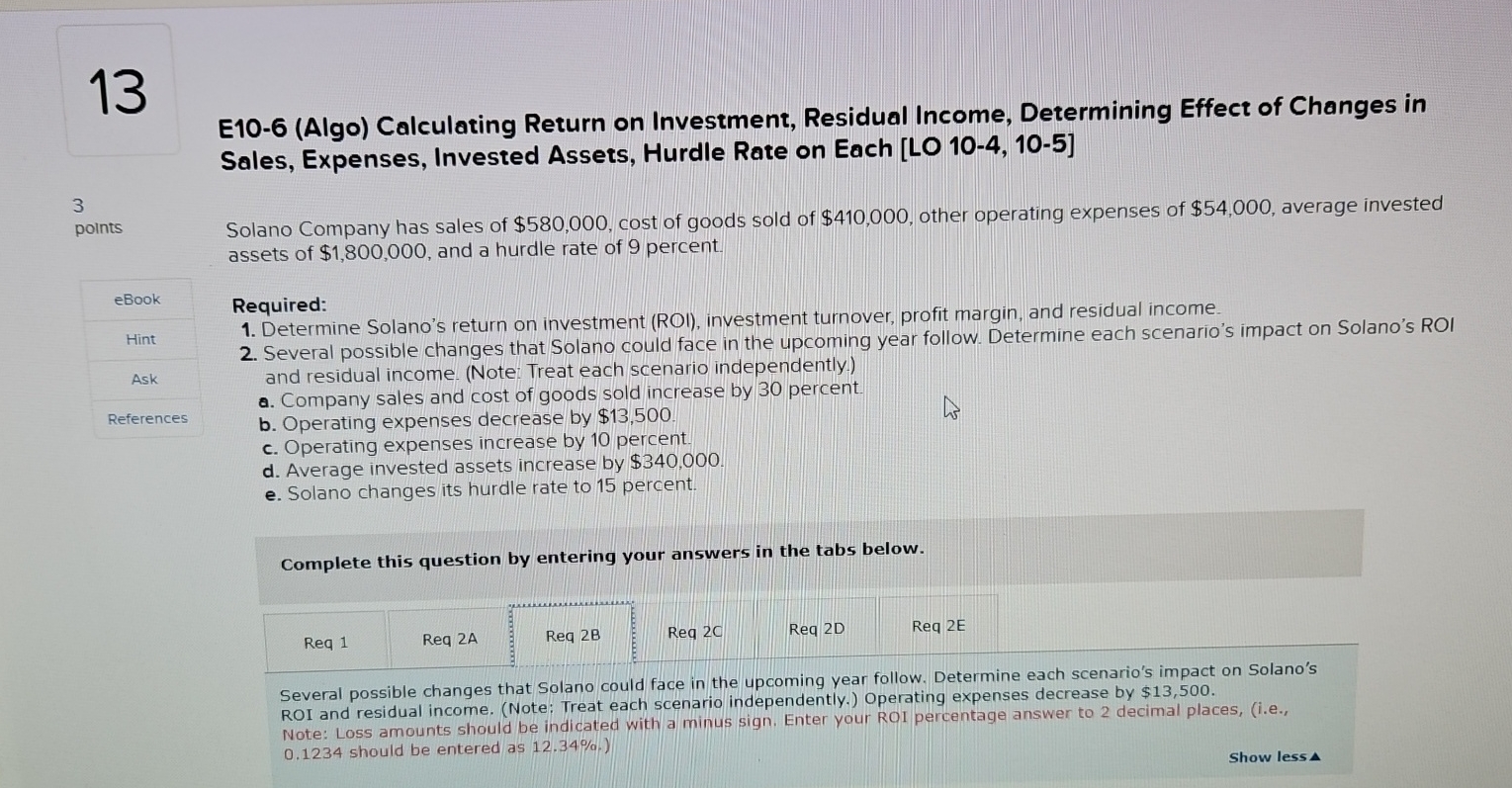 1 3 E 1 0 - 6 ( Algo ) Calculating Return on