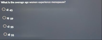 What is the average age women experience