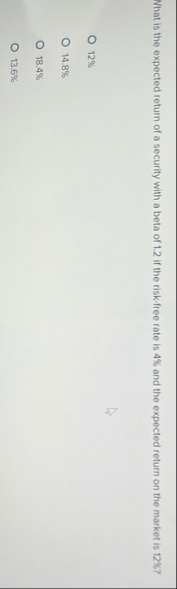 What is the expected return of a security with a