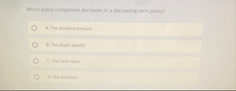 Which policy component decreases in a decreasing