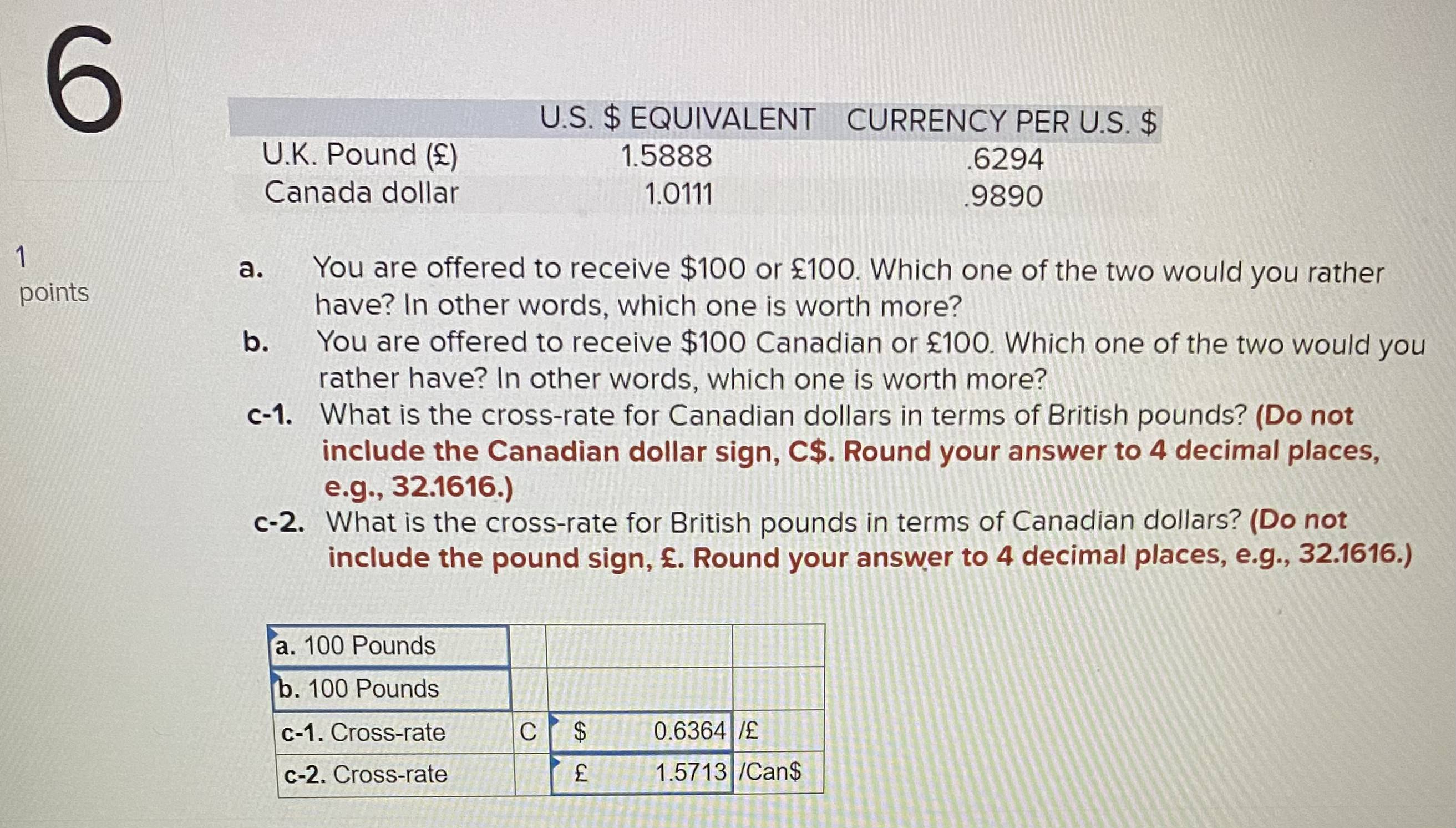 U . S . \ $ EQUIVALENT CURRENCY PER U . S . \ $ a