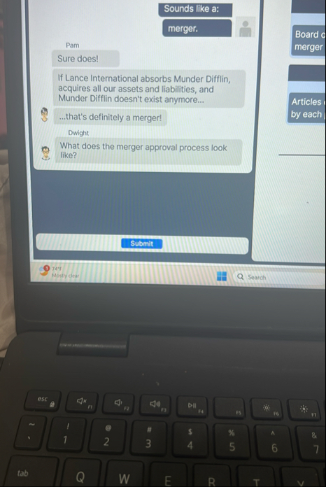 Pam If Lance International absorbs Munder