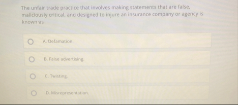 The unfair trade practice that involves making