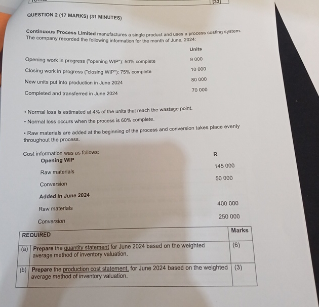 QUESTION 2 ( 1 7 MARKS ) ( 3 1 MINUTES )