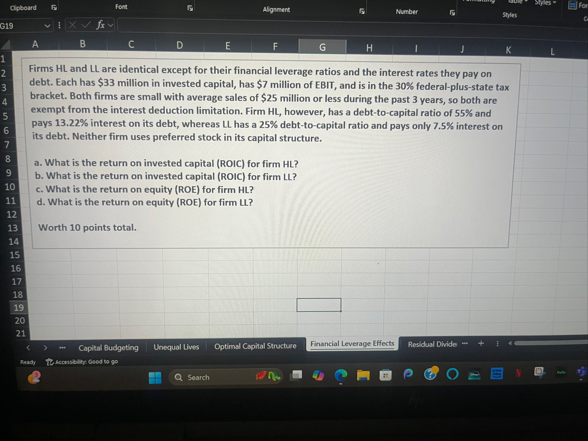 A B C D E F G H I J K Firms HL and LL are