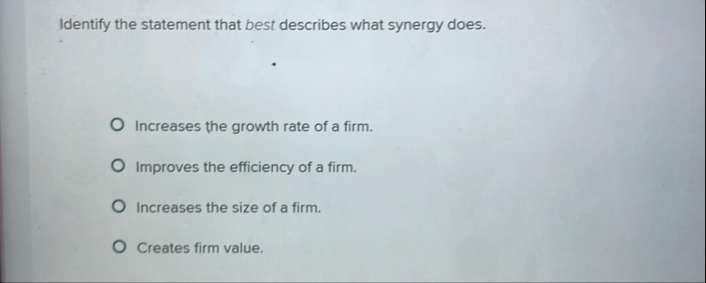 Identify the statement that best describes what