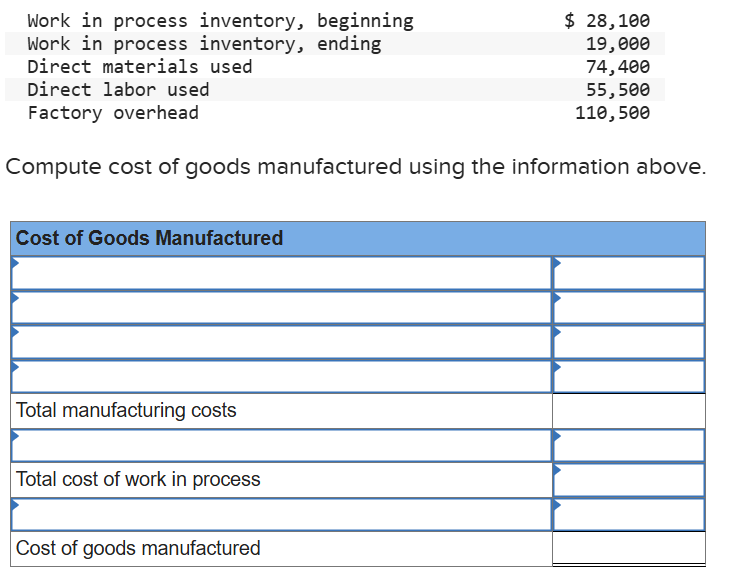 \ begin { tabular } { lr } Work in process