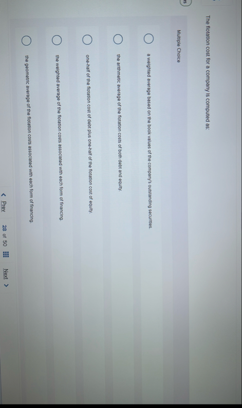 The flotation cost for a company is computed as: