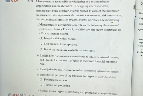 7 - 2 4 . Management is responsible for designing