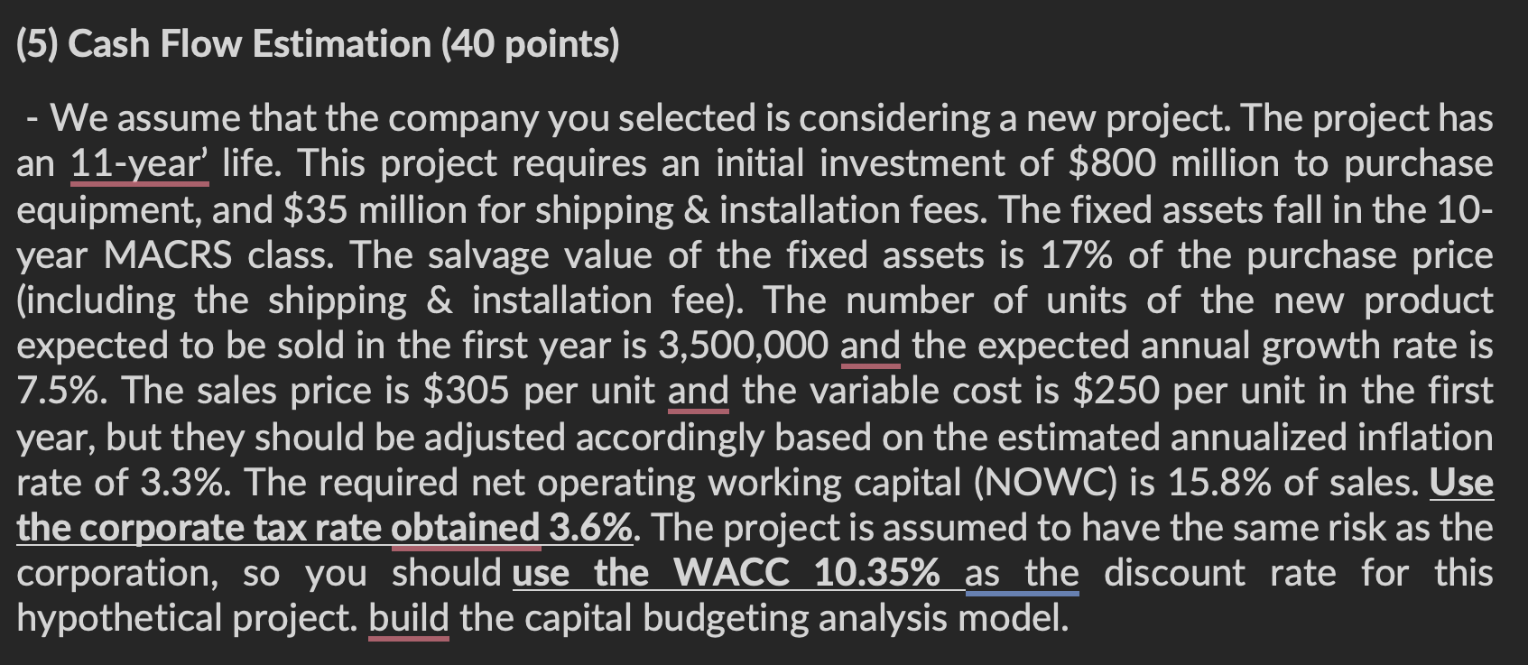 - Using the WACC 1 0 . 3 5 % , apply capital