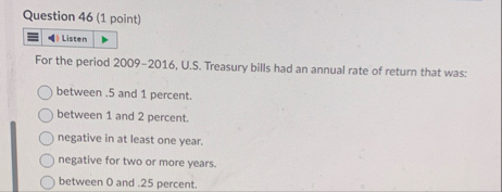 Question 4 6 ( 1 point ) Listen For the period 2