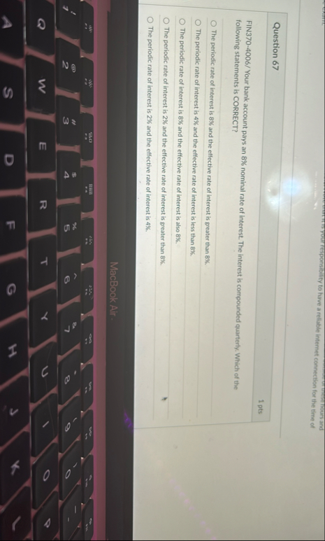 Question 6 7 1 pts FIN 3 7 0 - 4 0 0 6 / Your