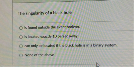 The singularity of a black hole is found outside