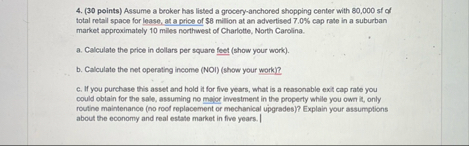 ( 3 0 points ) Assume a broker has listed a