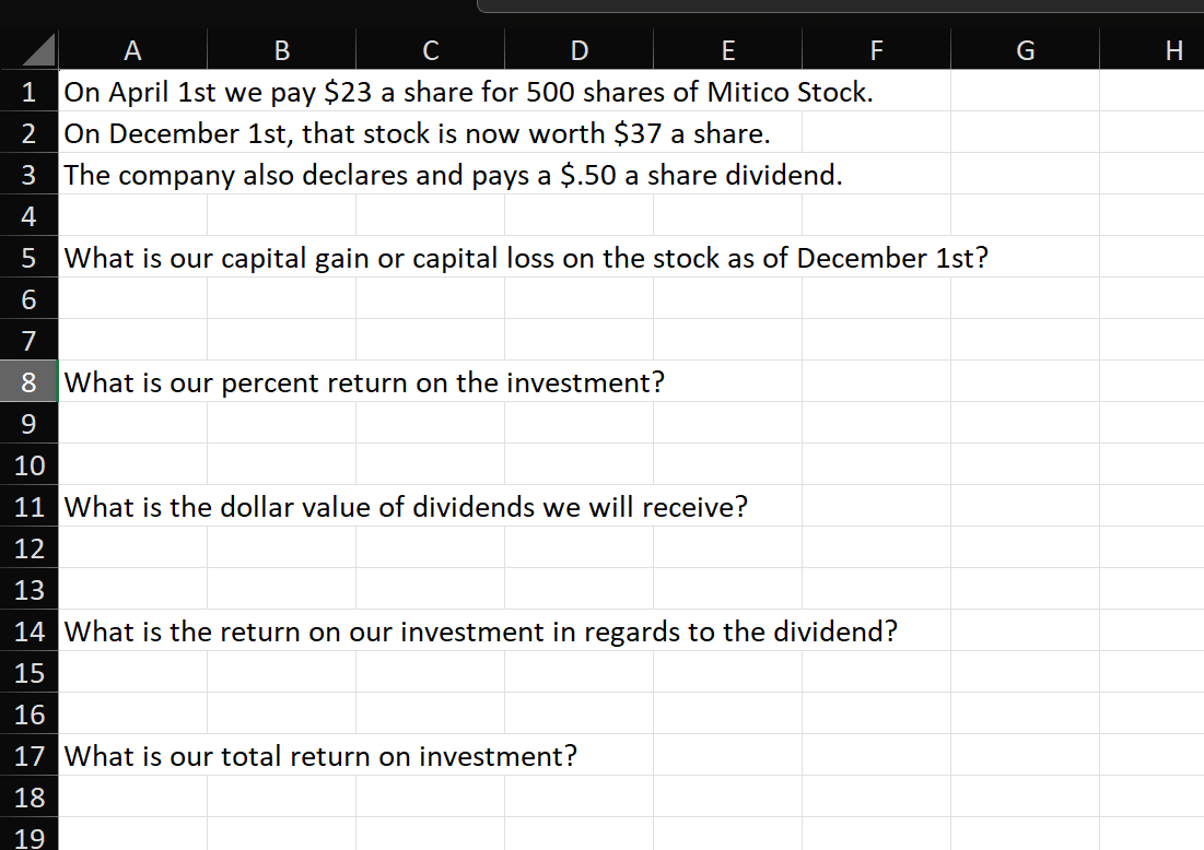 On April 1 st we pay \ ( \ $ 2 3 \ ) a share for