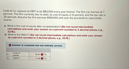Cede & Co . expects its EBIT to be $ 6 3 , 0 0 0