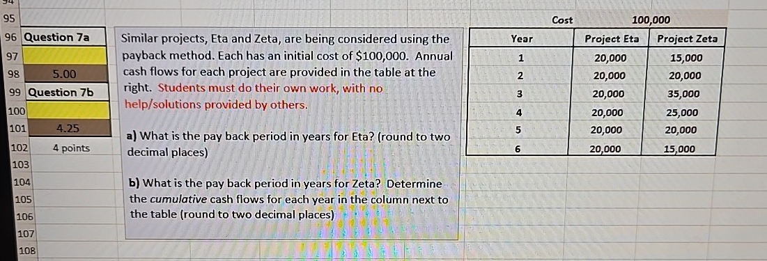 \ table [ [ ] , [ 9 6 , Question 7 a , \ table [